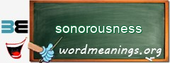 WordMeaning blackboard for sonorousness